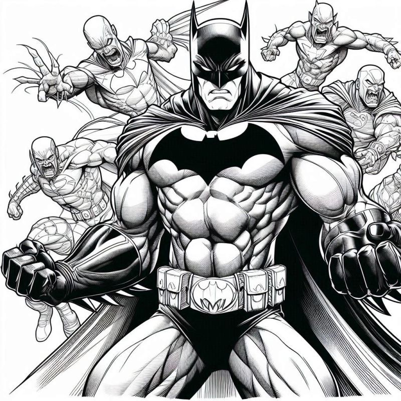 Desenho Detalhado do Batman para Colorir