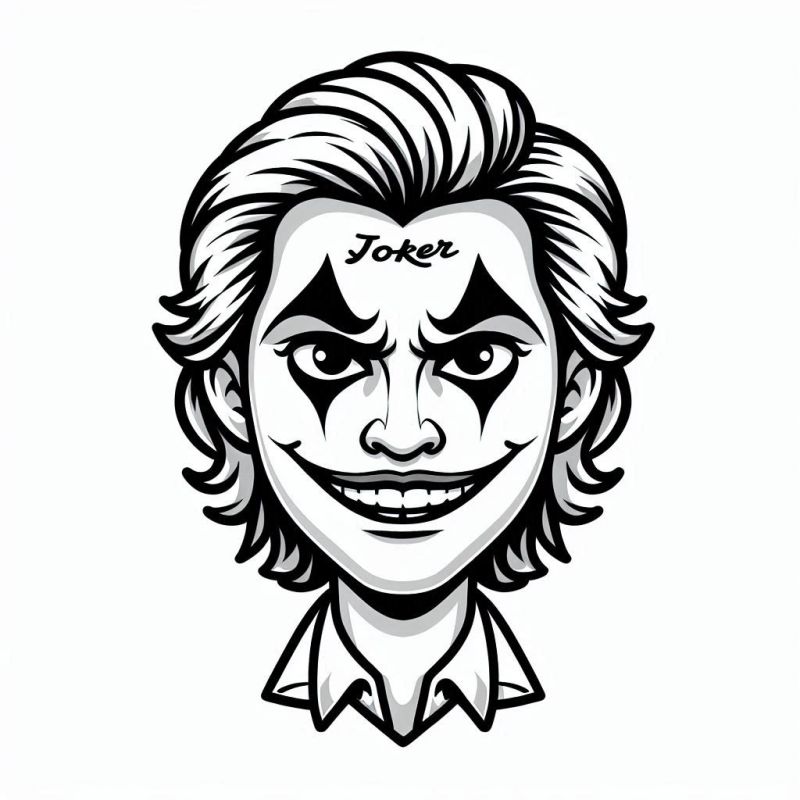 Desenho Caricatural do Joker para Colorir