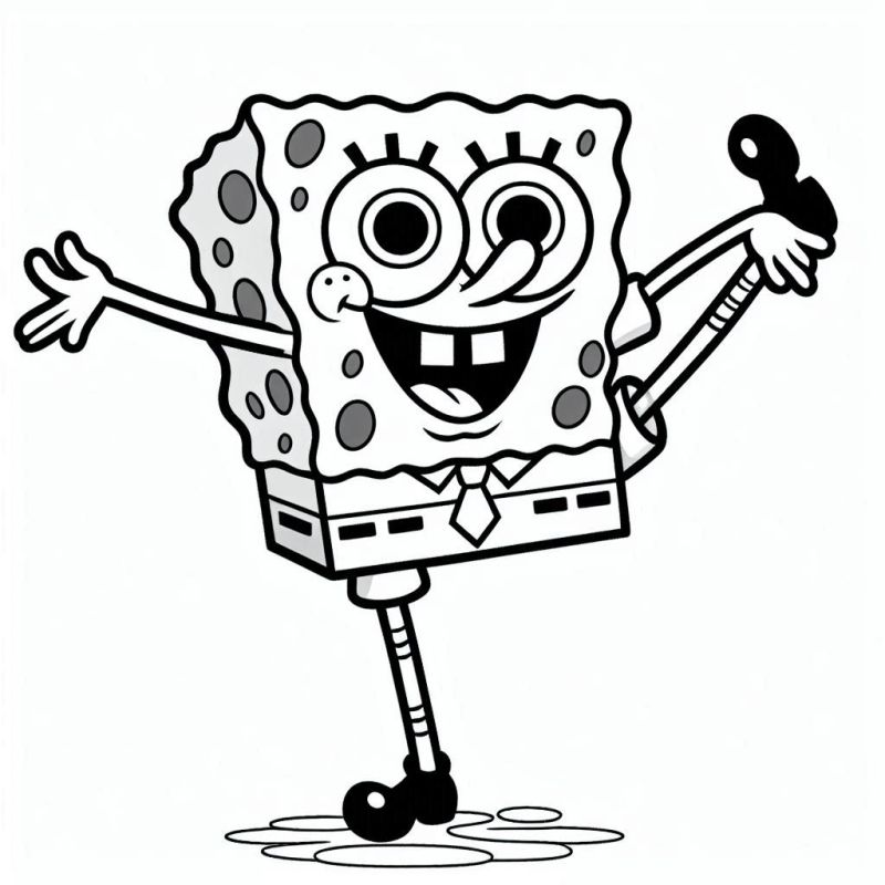 Divirta-se Colorindo Bob Esponja com Espátula