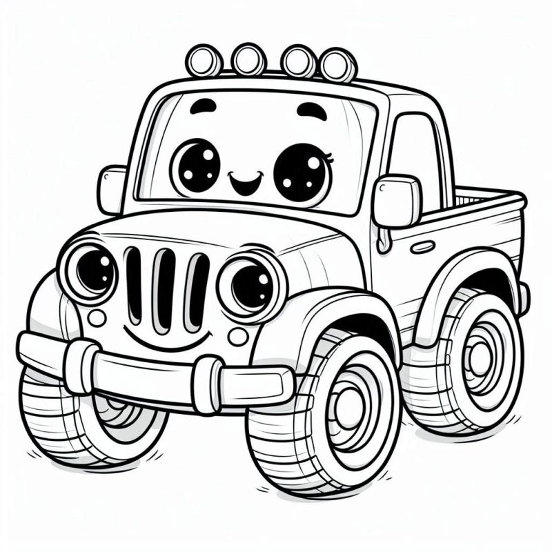 Jeep Off-Road Divertido para Colorir