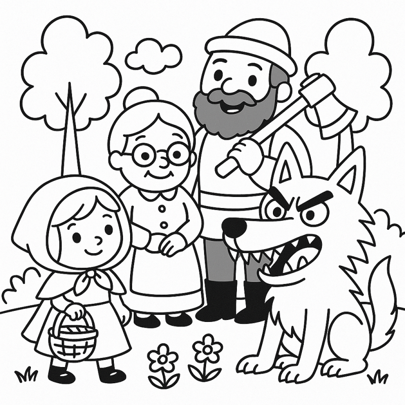 Aventure-se com Chapeuzinho Vermelho: Um Desenho para Colorir