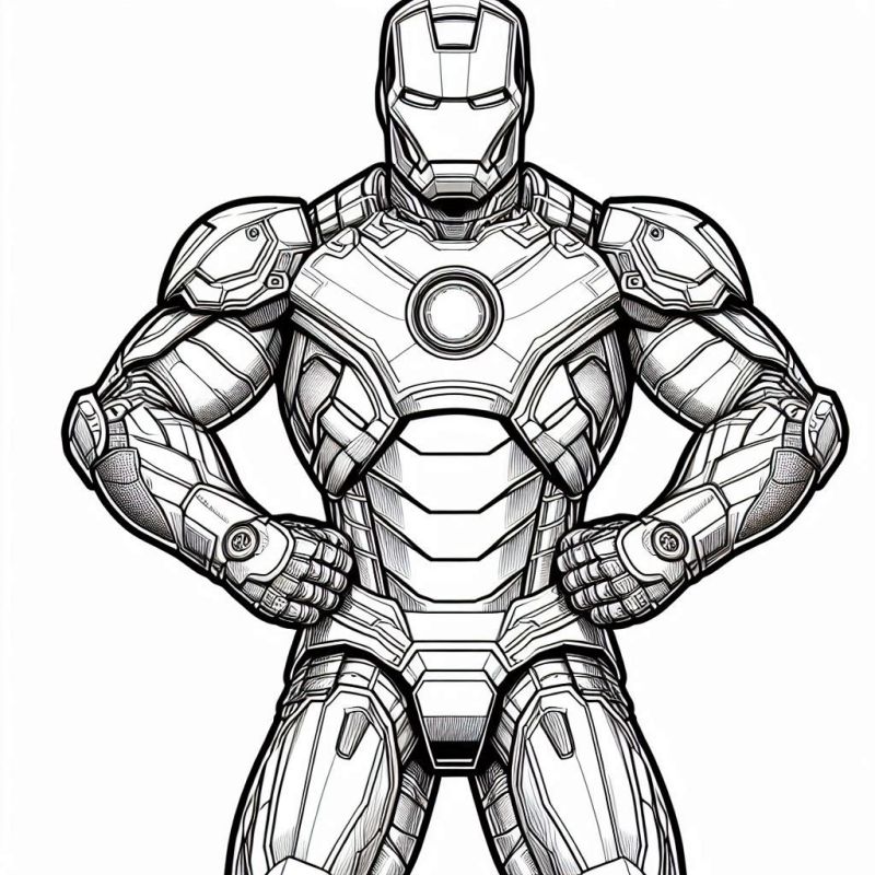 Desenho Detalhado do Homem de Ferro para Colorir