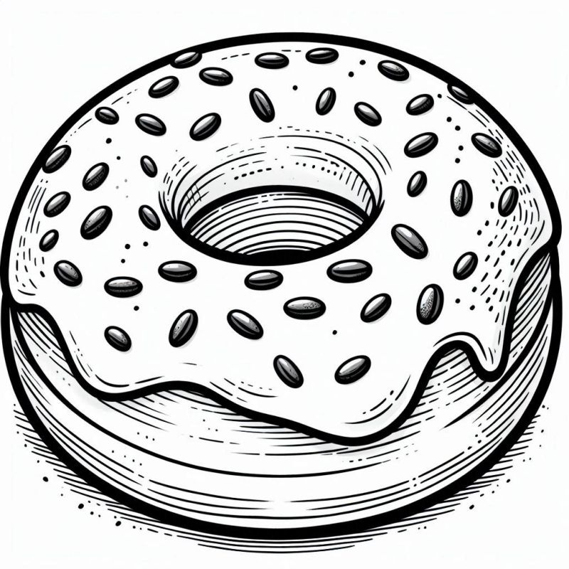 Desenho de Donut Delicioso para Colorir