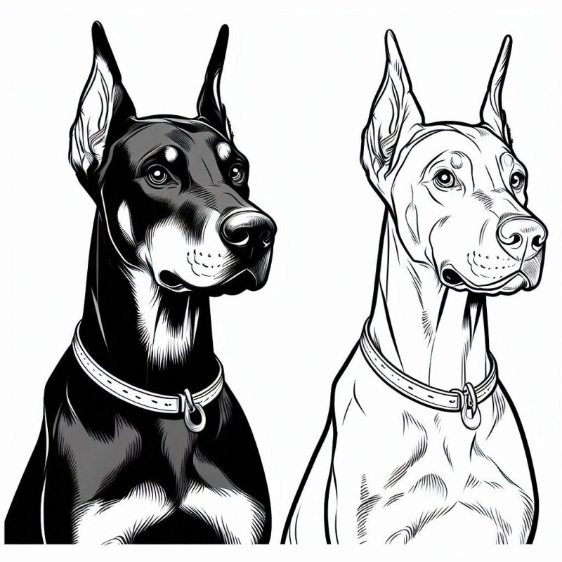 Arte Detalhada: Desenhe e Explore Dobermans