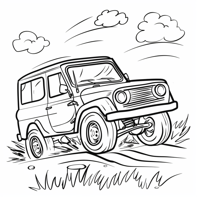 Desenho de Jipe Off-Road para Colorir