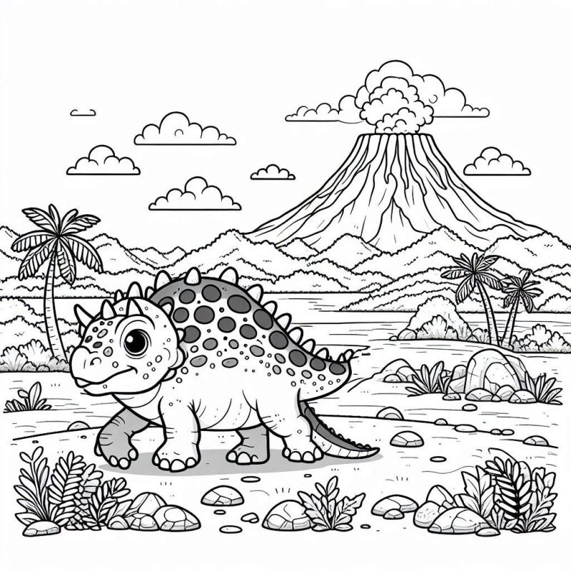 Desenho Detalhado de Dinossauro para Colorir