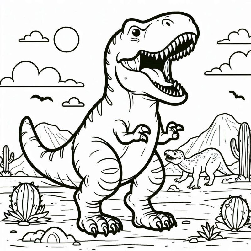 Desenho de Tiranossauro Rex para Colorir