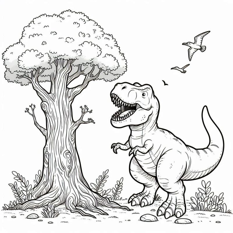 Desenho de T-Rex para Colorir