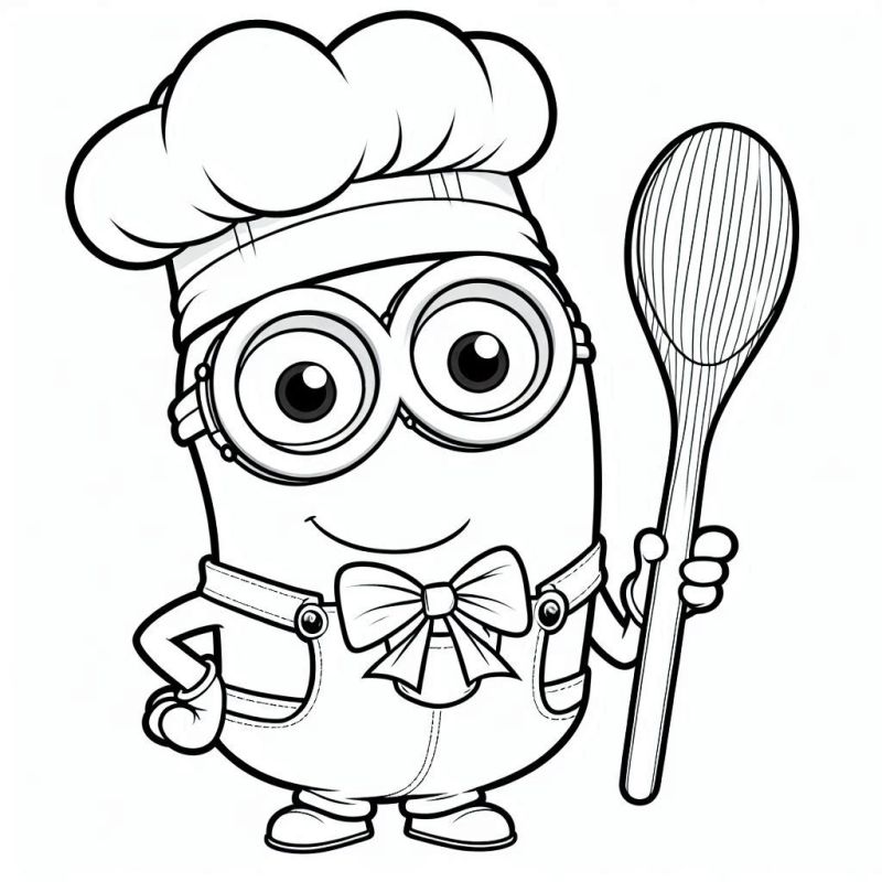 Minion Cozinheiro: Desenho para Colorir