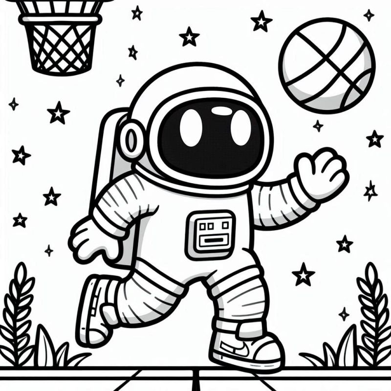 Astronauta Esportivo: Desenho Among Us para Colorir