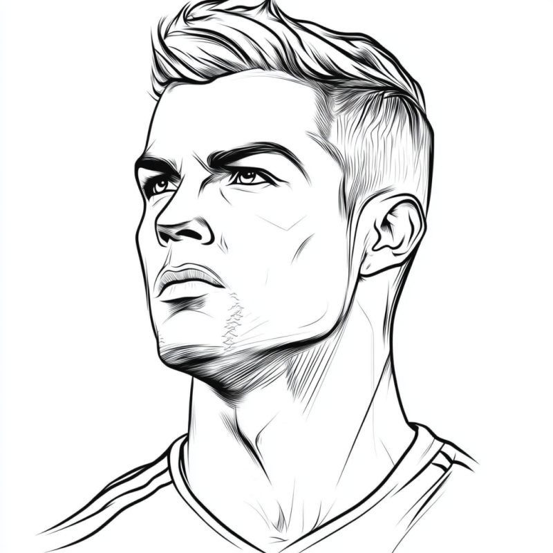 Desenho de Cristiano Ronaldo para Colorir - Torne-o Único