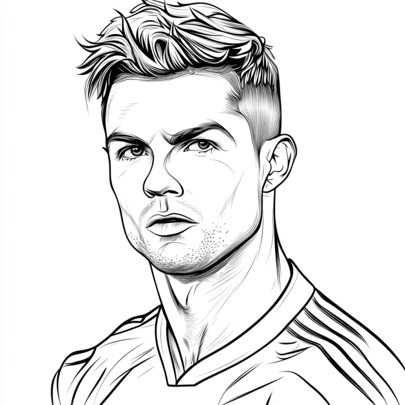 Cristiano Ronaldo para Colorir – Dê Vida ao Desenho do Jogador!