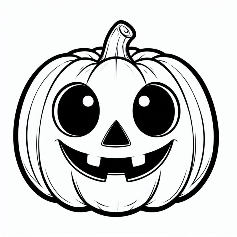 Desenho de Abóbora de Halloween para Colorir