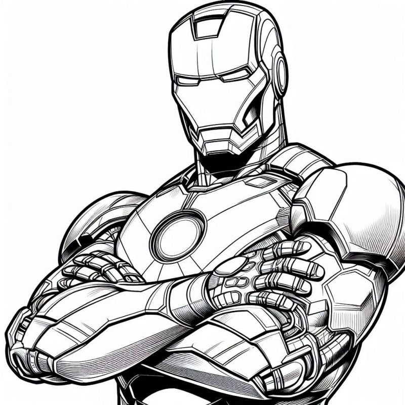 Desenho Detalhado do Homem de Ferro para Colorir