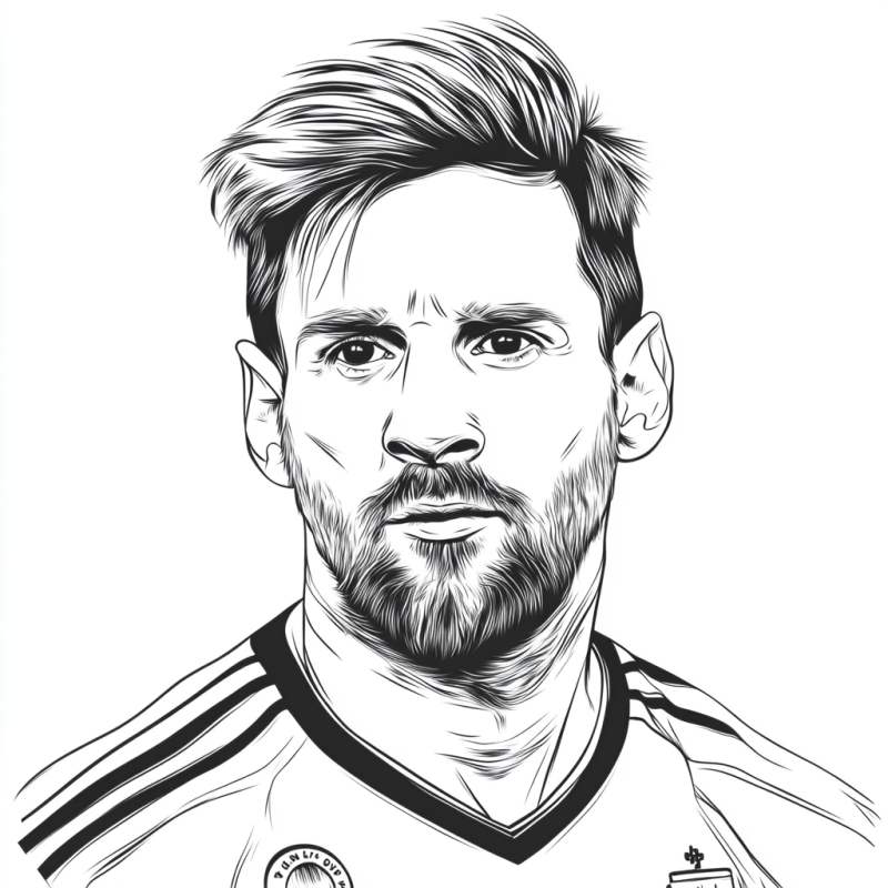 Desenho de Lionel Messi para Colorir e Imprimir