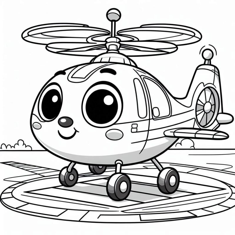 Helicóptero Infantil para Colorir: Divirta-se com Este Desenho