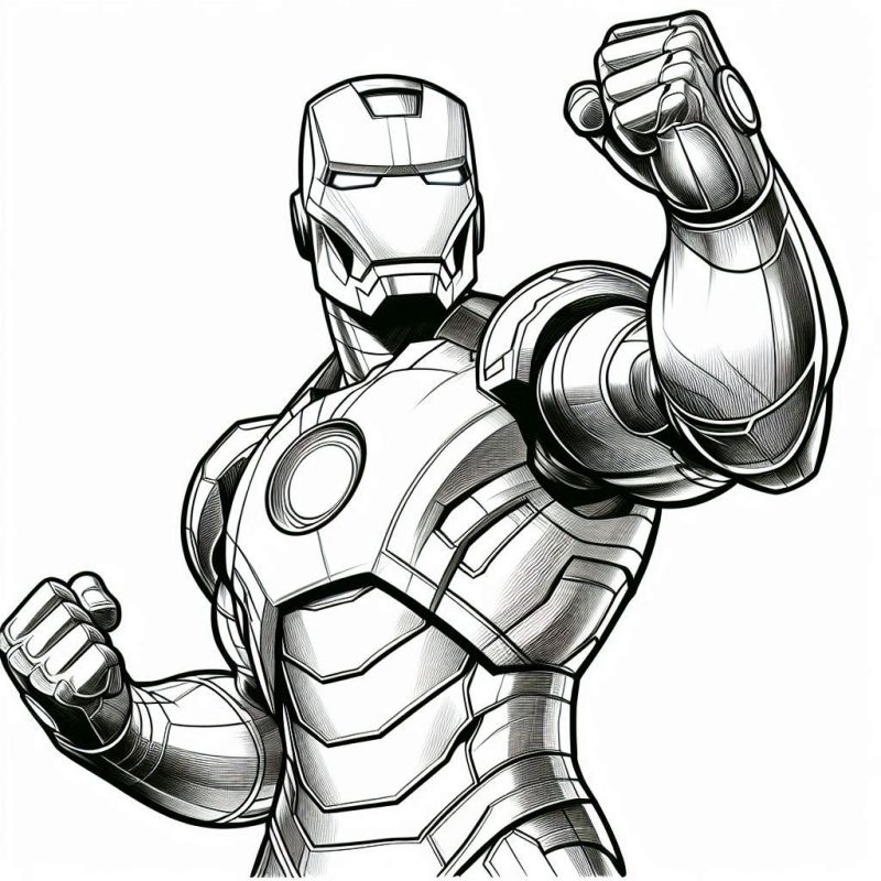 Desenho detalhado do Homem de Ferro para colorir