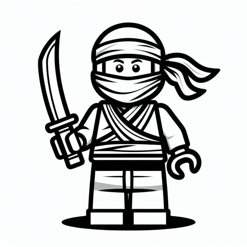 Desenho de Lego Ninja para Colorir e Imprimir