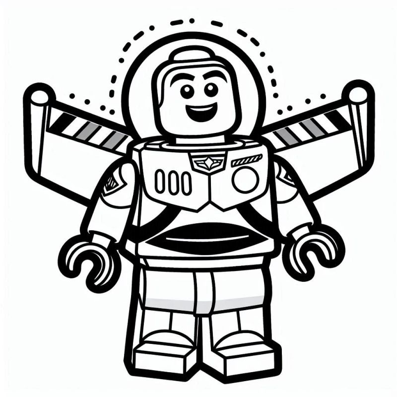 Desenho para colorir de Lego astronauta herói futurista