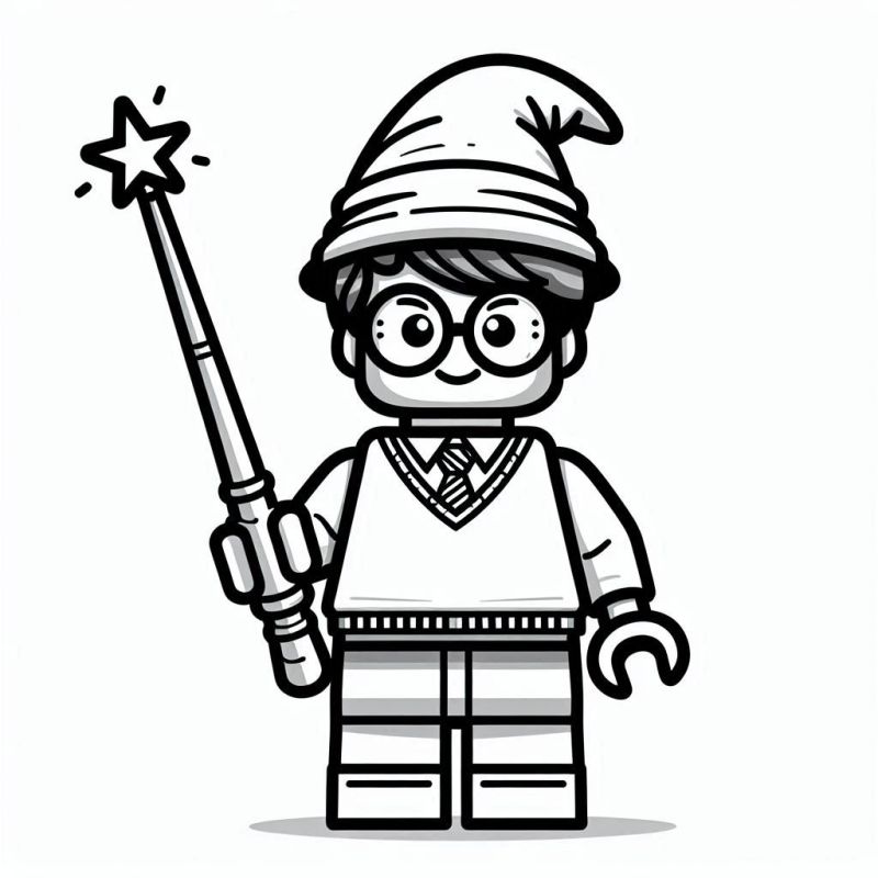 Desenho de Lego Mago para Colorir