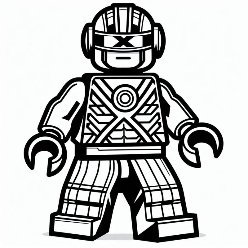 Herói Lego Futurista Pronto para Colorir