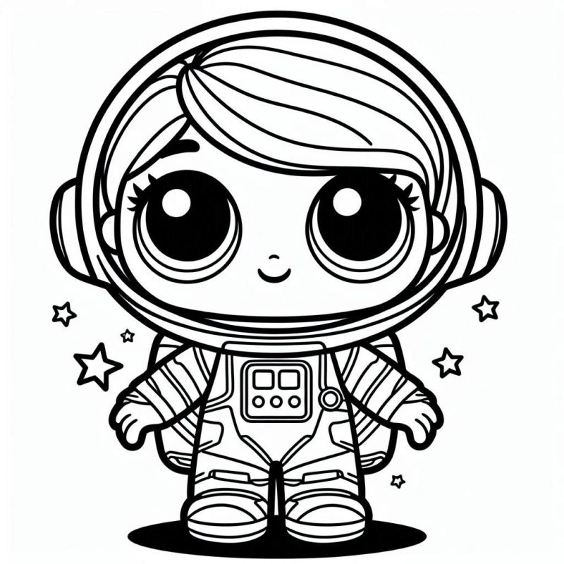 Boneca LOL Astronauta para Colorir