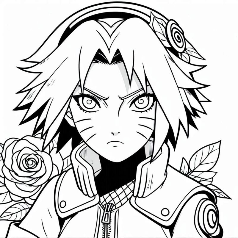 Desenho de Sakura Haruno para Colorir