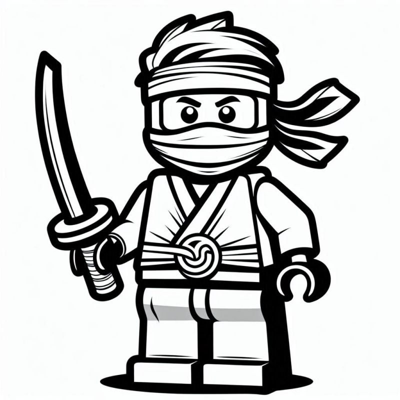 Desenho de ninja Lego para colorir e imprimir grátis