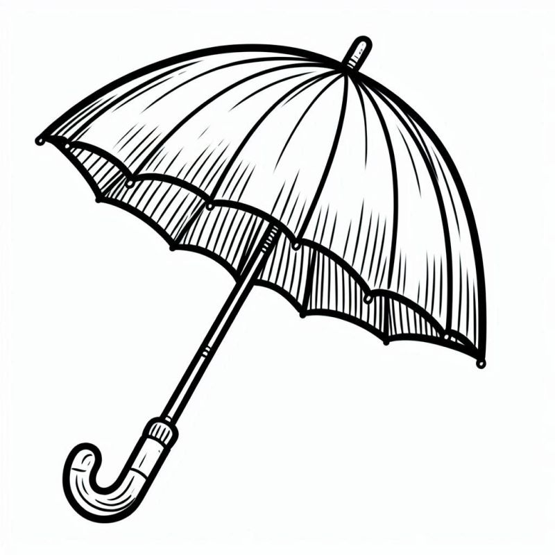 Desenho de Guarda-Chuva para Colorir - Vetorial