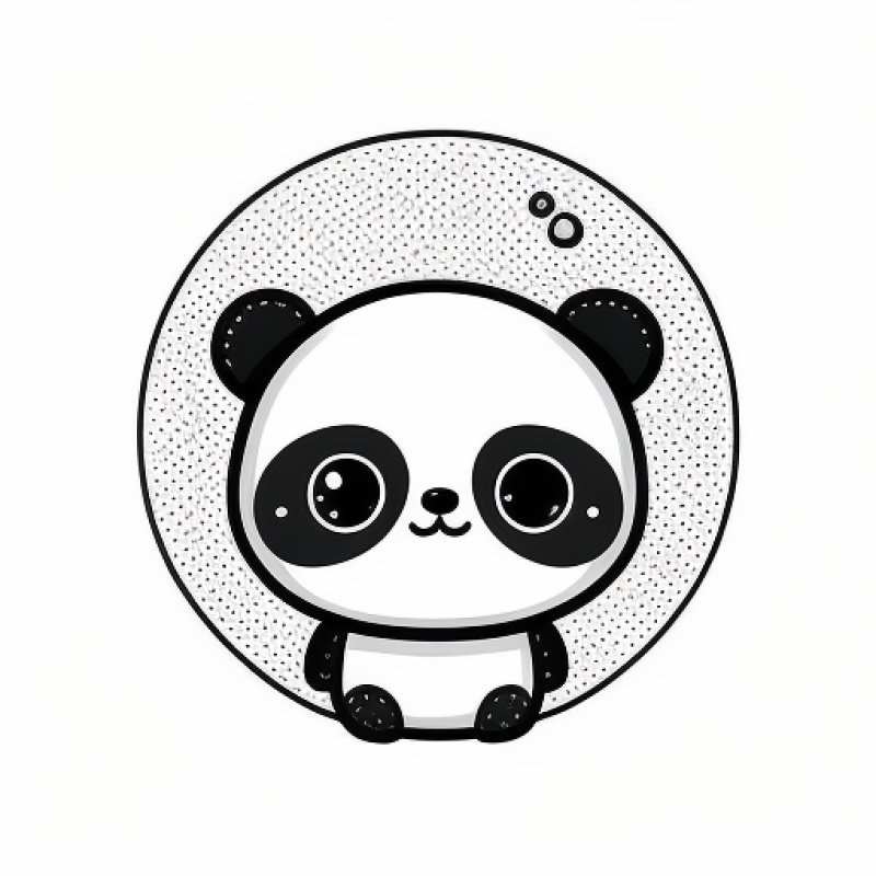 Desenho de panda fofo e simplificado para colorir