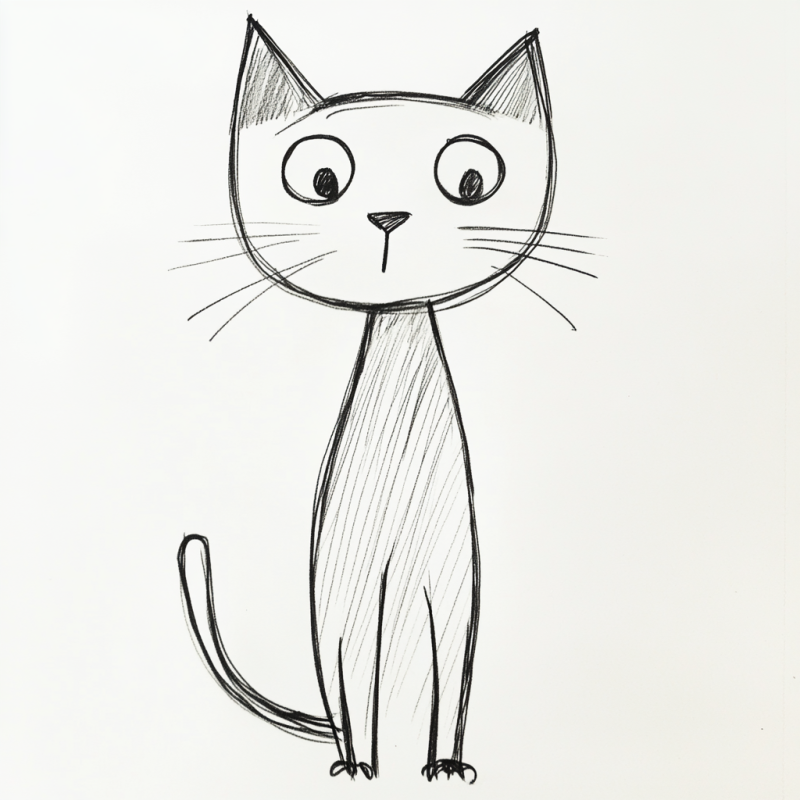 Desenho Estilizado de Gato para Desenhar