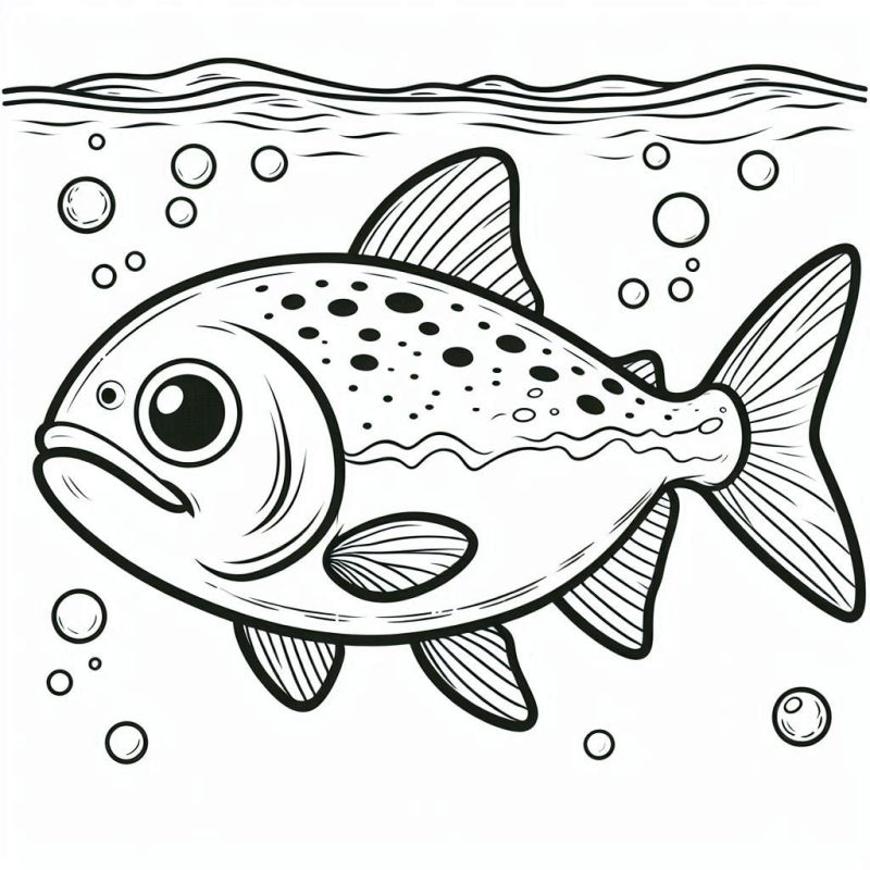 Desenho de Peixe para Colorir - Divertido e Amigável