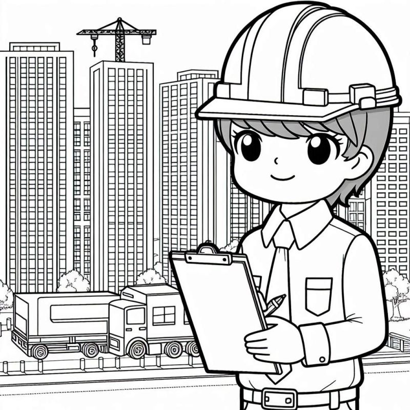 Desenho para Colorir: Engenheiro Civil ou Arquiteto