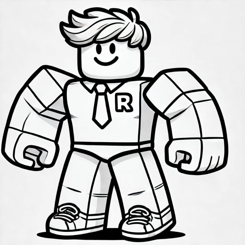 Desenho Criativo de Personagem Roblox para Colorir