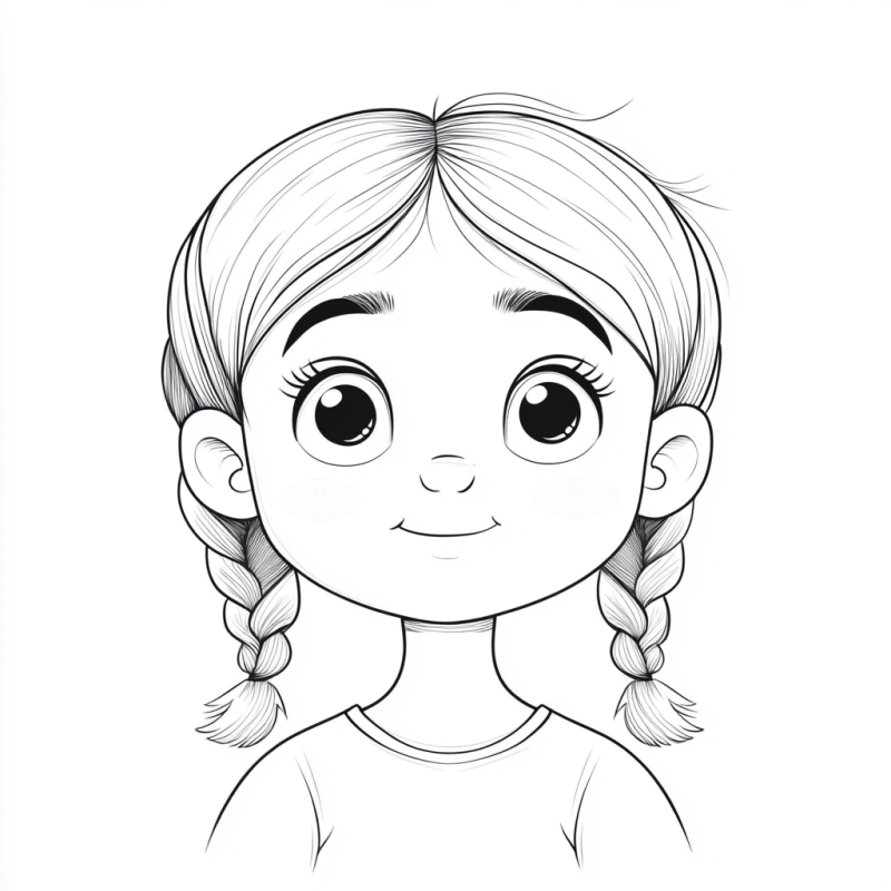 Rosto de Menina: Um Desenho para Colorir com Criatividade