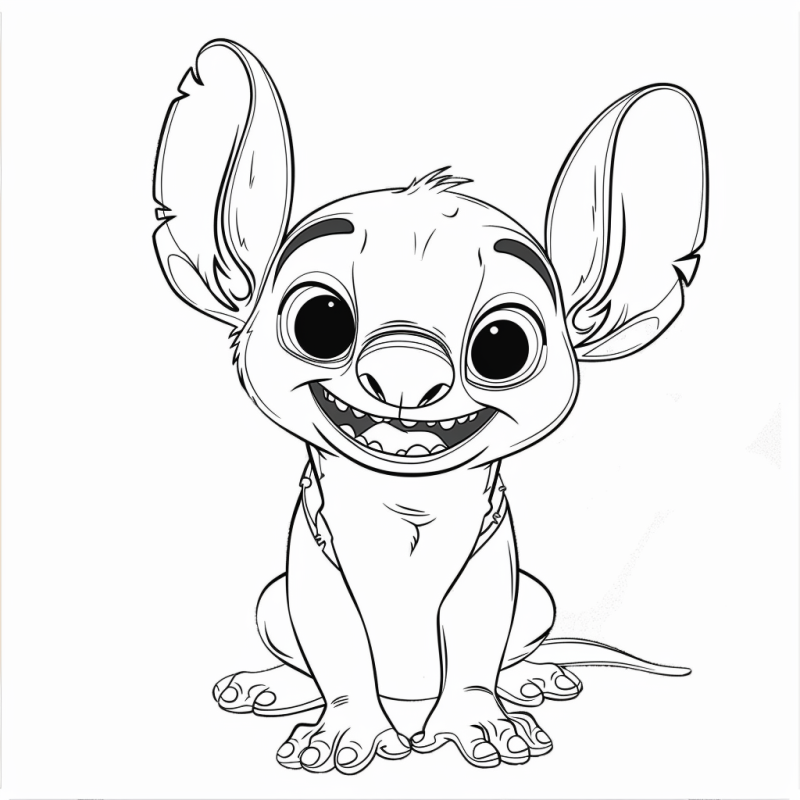 Desenho de Stitch: A Criatura Alienígena Divertida