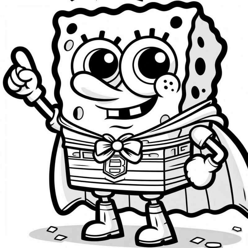 Desenho do Bob Esponja Super-Herói para Colorir