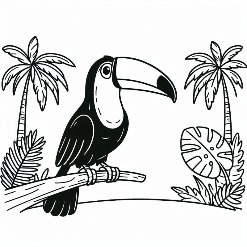 Desenho de Tucano para Colorir