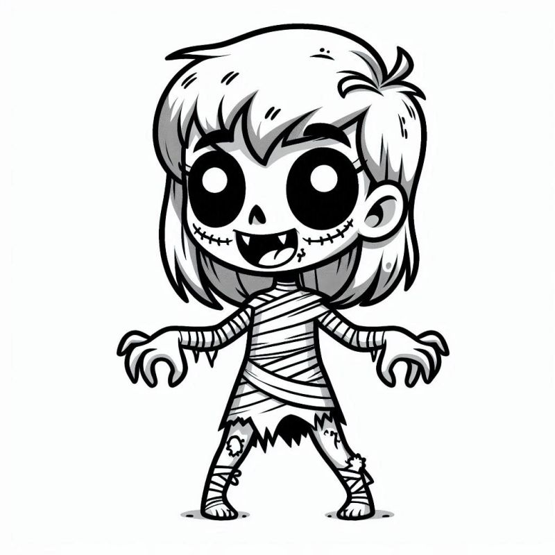 Desenho de Zumbi Divertido e Inofensivo para Colorir