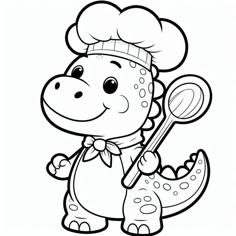 Dinossauro Chef Sorridente