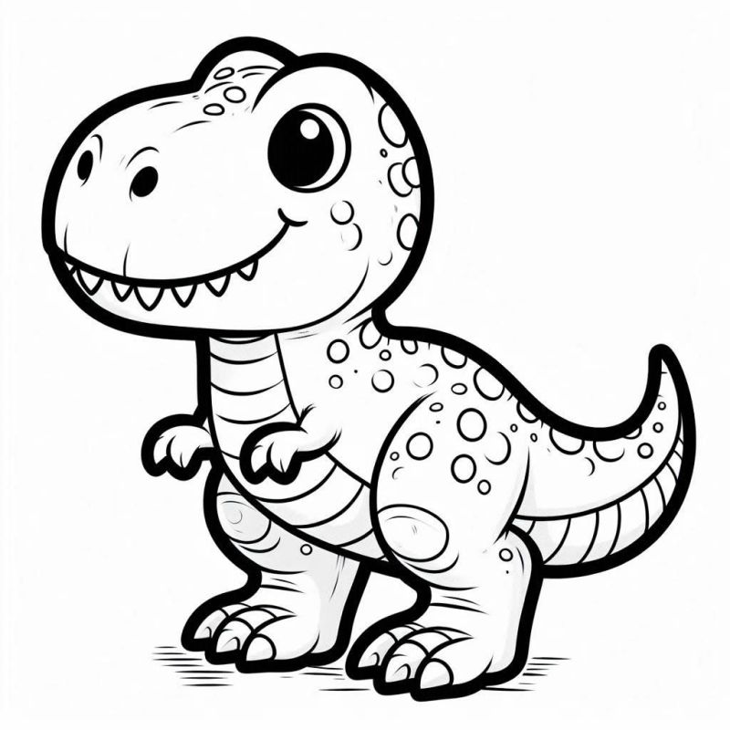 Desenho de Dinossauro Amigável para Colorir