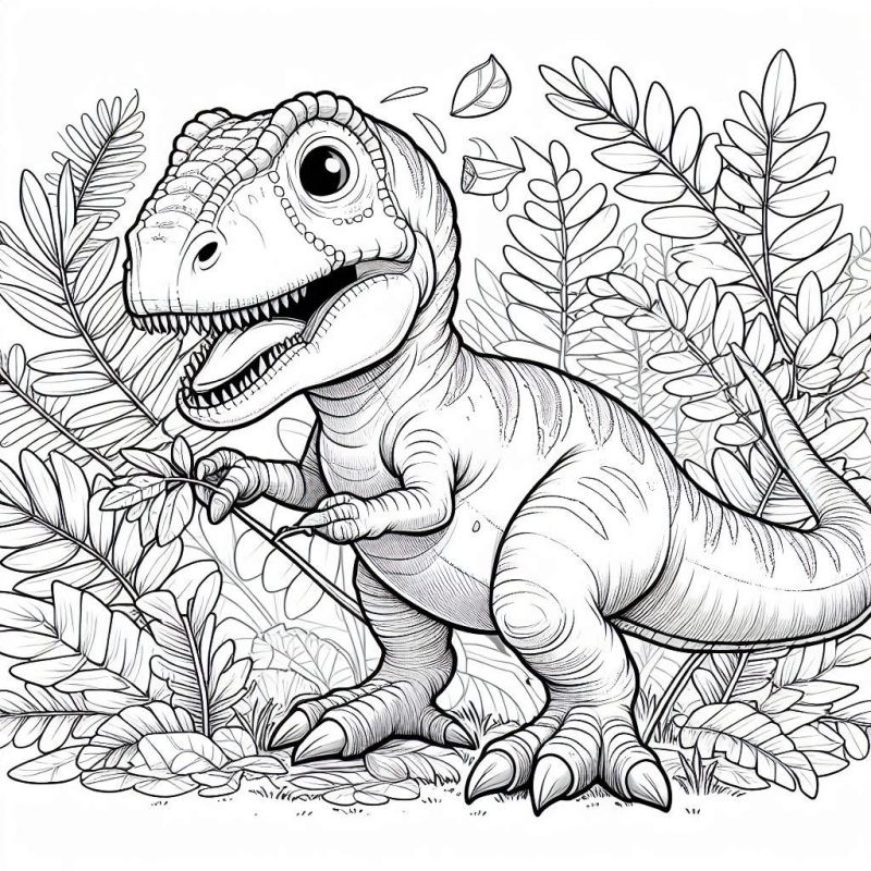 Colorir Dinossauro Adorável: Jovem Tiranossauro Rex