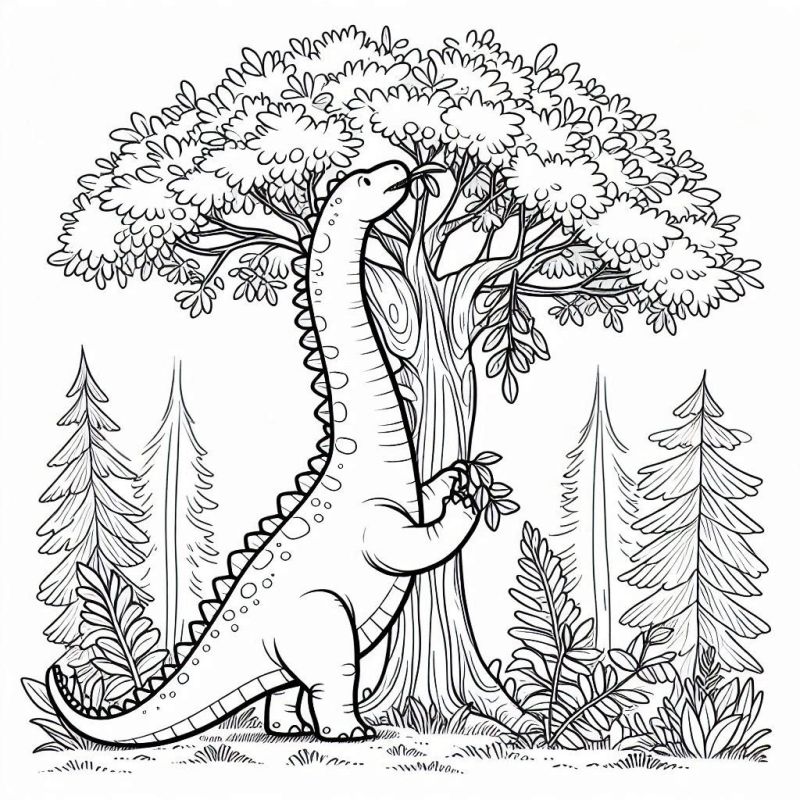 Desenho de Dinossauro Herbívoro para Colorir