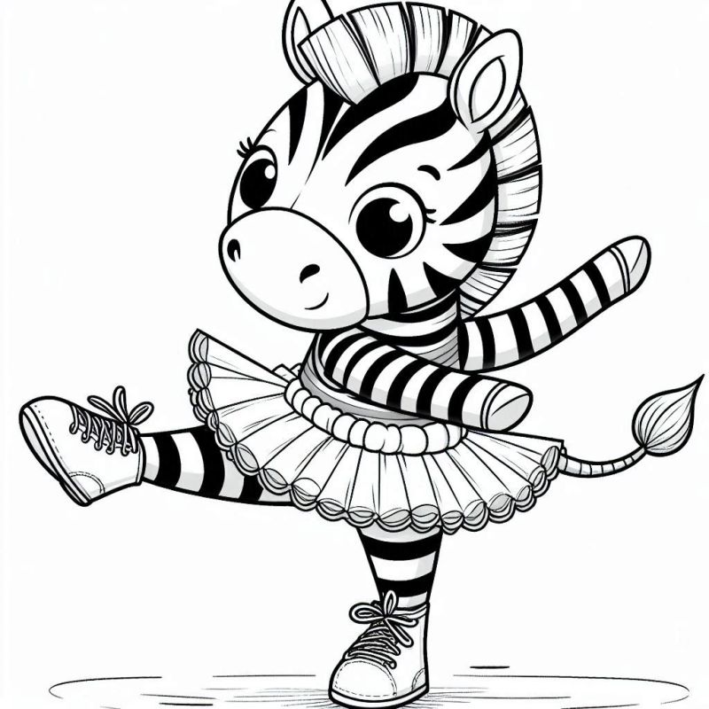 Colorir: A Divertida Zebra Bailarina