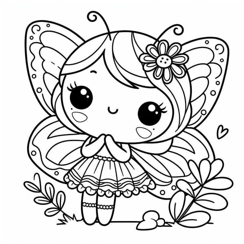 Desenho de Fada Fofa Chibi para Colorir