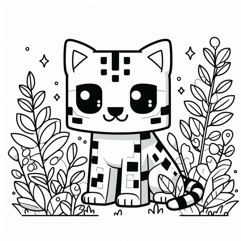 Desenho de Felino Fofo para Colorir