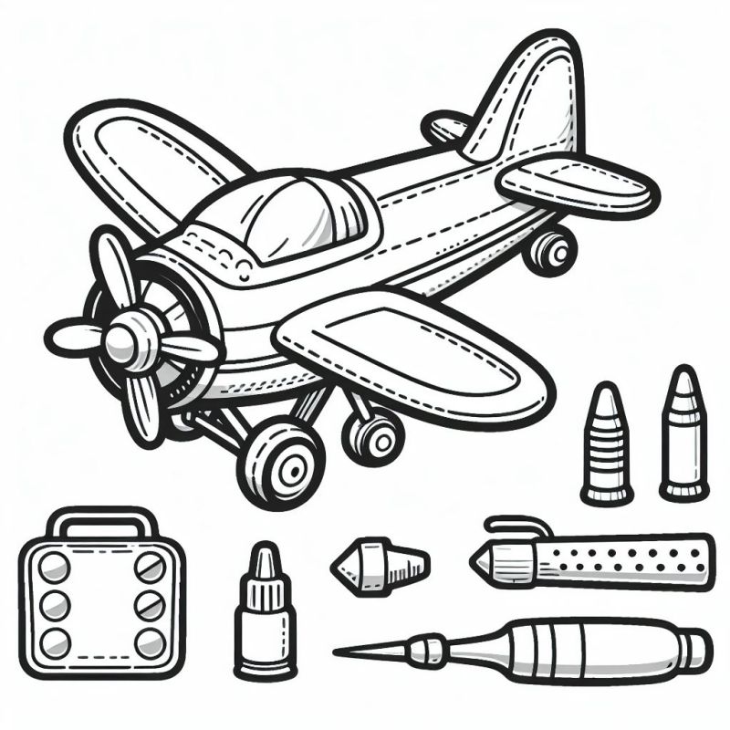 Avião Vintage para Colorir