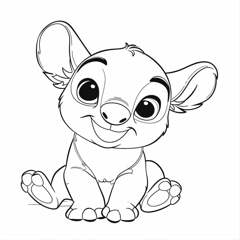 Desenho Adorável do Stitch para Colorir