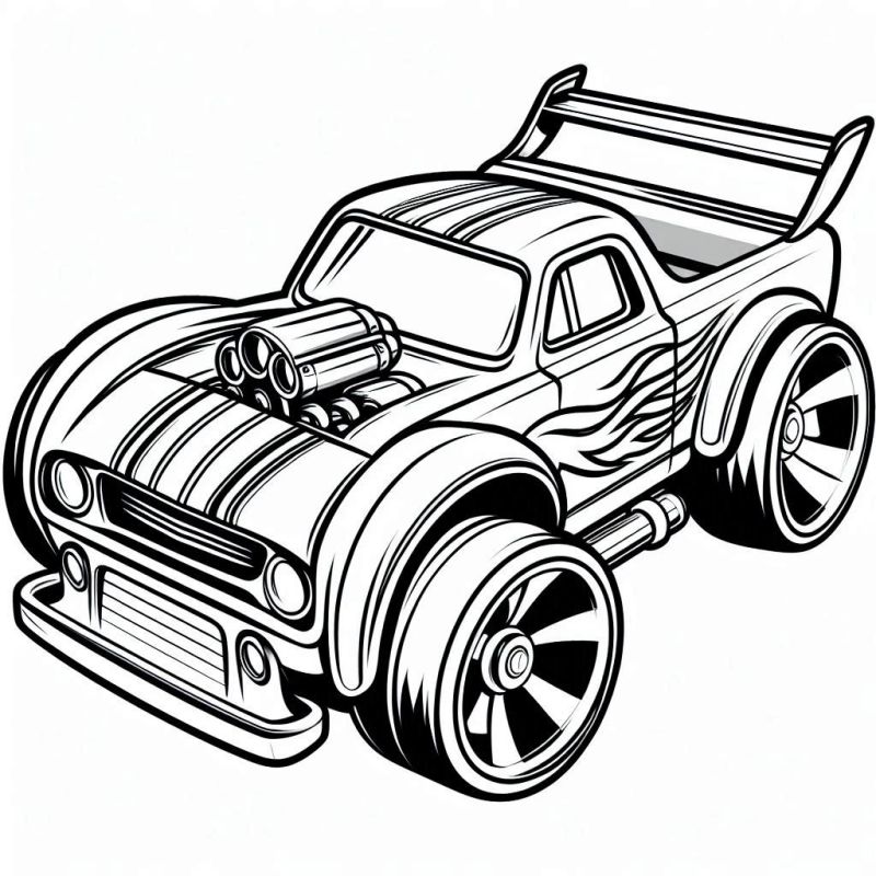 Desenho Futurista de Carro Hot Wheels para Colorir