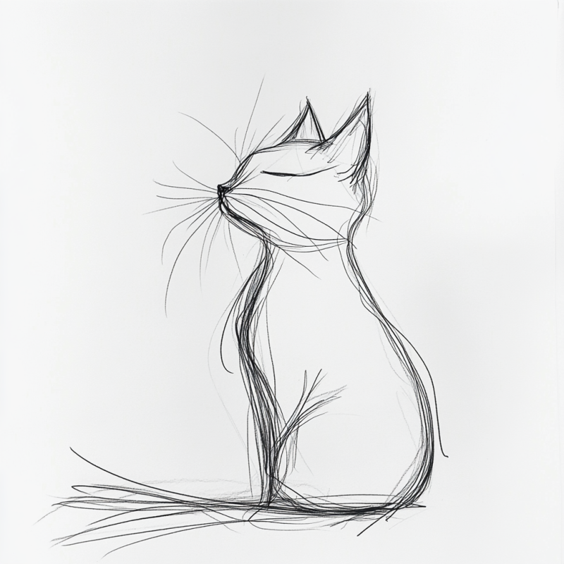 Desenho Esquemático de Gato para Iniciantes